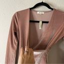 Madewell  Blush Pink Velvet Long Sleeve Bodysuit NEW Size XS Photo 3