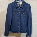 J. McLaughlin  Women's Jean Jacket XL Blue Denim Soft Stretch Gold Buttons *EUC Photo 0