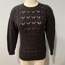 Michael Stars  Louisa Cable Knit Pointelle Pullover Sweater in Black Size Small Photo 3