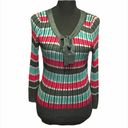 DKNY  Striped Sweater with Tie in Front, Gray, Pink Photo 6