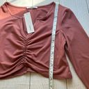 Timing  Marsala Long Sleeve Cropped Shirt Size Large Photo 3