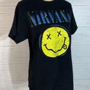 Nirvana Shirt unisex Medium Kurt Cobain Smiley Face Logo Grunge Rock Band Tee Photo 7