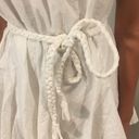 Target RHODE for  White Cotton One Shoulder Ruffle Braided Belt Short Dress Small Photo 7