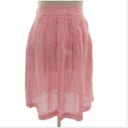 Brooks Brothers  Womens Linen Pleated A-Line Skirt Pink White Stripe Size 10 Photo 3