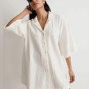 Madewell  Crinkle Cotton Cover Up Mini Shirtdress in Lighthouse Size XS NWT Photo 3