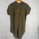 Thread and Supply  Army Green Short Sleeve Button Front Tunic Utility Shirt Sz SM Photo 1