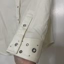 St. John  Sport Ivory White button down collared shirt eyelet hardware size small Photo 5