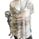 Z Supply  Camo Burnout Sheer Short Sleeve Tunic Shirt with Pocket Women's Size M Photo 0