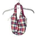 American Eagle  Purse Pink Blue Plaid Fabric Tote Bag Casual Preppy Colorful Y2K Photo 1