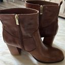 sbicca  Toccoa Women’s Tan Brown‎ Leather Zip-Up Stacked Block Heel Boots Size 9 Photo 12