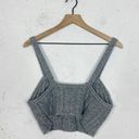 Free People  Cable Knit Sun Keeper Heather Gray Crop Top Photo 4