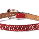 NEW RHINESTONE EMBELLISHED RED SILVER FASHION BELT Photo 1