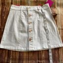 Celebrity Pink Women White A-Line Denim Skirt Buttons Front Size 1 Photo 2