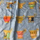 Cherubs and Demitasse Cup Printed Silk Scarf Blue and Gold Square EUC Photo 12