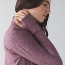 Lululemon  Warm Your Core Long Sleeve Tee Heathered Bordeaux Drama W-324 Size 4 Photo 6