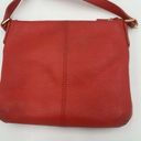 Isaac Mizrahi  Coral Pebbled Leather Convertible Crossbody Shoulder Bag Purse EUC Photo 2