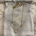 Kendra Scott Ari Heart Gold Pendant Necklace in Rose Quartz Photo 3