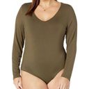 Second Skin The Drop Patricia Long-sleeve Deep V-neck  Bodysuit 3X Photo 1