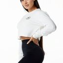 Alphalete Women’s Dynasty Long Sleeve Crop Tee - White , Size Small Photo 2