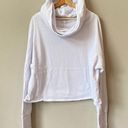 Z Supply  Women's XL Long Sleeve Oversized Hood Cropped White Hoodie Sweatshirt Photo 0