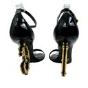 Dolce & Gabbana NEW  Kiera Baroque Lamb Leather Sandals Black Size IT40/US10 Photo 4