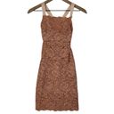 We Are HAH Size XS Tight Squeeze Bodycon Mini Dress Copper Rose Lace Lined NEW Photo 3