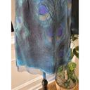 indigo. Soul Women's Multicolor Peacock Round Neck Long Sleeve Top Blouse Small Photo 3