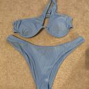 SheIn Blue Underwire One Shoulder Bikini Photo 1