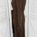 Koji Yohji Loop Fringe Collar Button Front Boucle Duster Sweater Brown Medium Photo 1