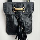 Juicy Couture  Black Leather Messenger Bag magnetic Crossbody golden Buckle Brass Photo 1