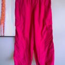 Full Tilt  Womens Pants Sz M Hot Pink Parachute Cargo Crinkle Nylon Toggle Photo 6