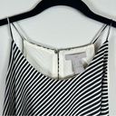 H&M  Sleeveless Blouse Black White Striped Classic Flowy Lined Business Size XL Photo 2