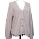 Joie  Plush Button Down Cardigan Sweater Lavendar Purple Chenille Medium Balloon Photo 0