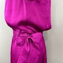 Banana Republic  Pink Silky Cap Sleeve Shirred Waist Side Tie Dress Pockets Sz 4 Photo 4