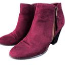 Charlotte Russe  Burgundy Faux Suede Ankle Booties 9M Photo 0