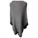 Banana Republic  Sweater Womens M Cape Poncho Wool Blend Mock Neck Striped Black Photo 6