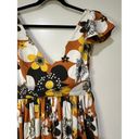 The Bar Dodo Or Jenny Long Midi Dress Flower 7 Brown Print Sz Small NWT Vintage Look Photo 7