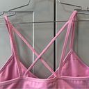 Carbon 38  Crochet Banded Macrame Pink Barbie Cropped Sports Bra Small Athletic Photo 2