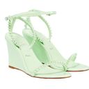 Christian Louboutin NEW  So Me 85 Studded Patent-Leather Wedge Sandals 36 Green Photo 2