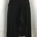 Bebe  Black Sleeeveless Plunge Front Draped Sleeveless MIDI Dress S Photo 7