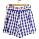 Joie  Gingham Shorts Blue & White Check Cotton Paper Bag Waist Women’s Size XL Photo 1