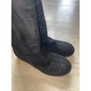 Stuart Weitzman  Black Suede Mid-Calf Boots Cheetah Print Round Toe Booties 11 Photo 2