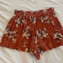 American Eagle Floral Printed Elastic Drawstring Flowy Tulip Hem High-Rise Shorts Photo 2