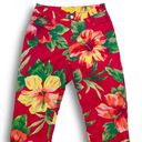 Ralph Lauren Vintage Ralph by  Red Yellow Floral Hibiscus Cropped Capri Pants Photo 3