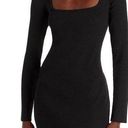 Vince Ribbed Mini Dress NEW Square Neck  Medium Black Photo 1