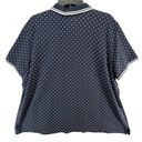 L.L.Bean  Polo Shirt Womens 3XL Blue White Polka Dot Relaxed Fit Short Sleeve Top Photo 3