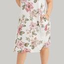 Bloomchic Size 26 • 4x •  • Floral Pocket Keyhole Lace Cap Sleeve Flutter Dress Photo 1