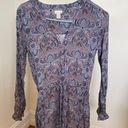 Gold Hinge Long Sleeve Paisley Pocketed Draw String Dress Photo 0