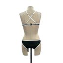 Hoaka Swimwear  Black White Trim Neoprene Two-Piece Bikini Set XS Plus / Small Photo 4