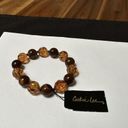 Cookie Lee  Small Wrist Bead Beaded Bracelet 6 Inch NWT Brown / Amber Tone Photo 1